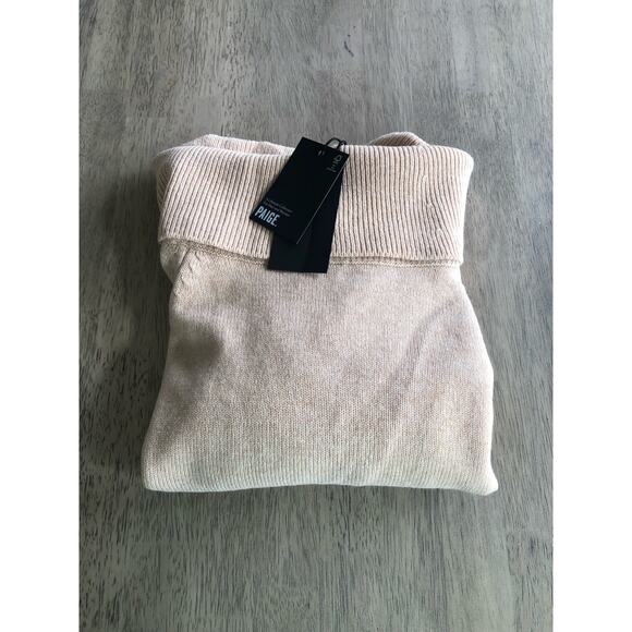 Paige Izabella Camel Colored Off The Shoulder Sweater - L - Picture 6 of 7